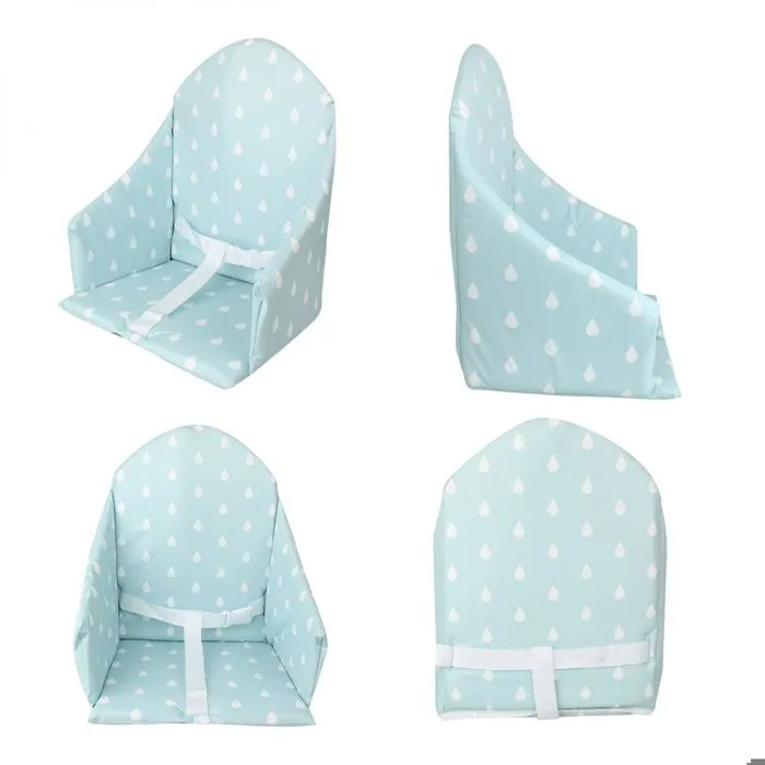Coussin d'assise universel Miam avec harnais pour chaise haute bébé - Bleu goutte d'eau - Monsieur Bébé-3