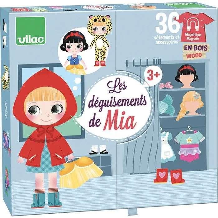 Loisirs créatifs - VILAC - Les déguisements de Mia - Coffret créatif avec poupée à habiller-0