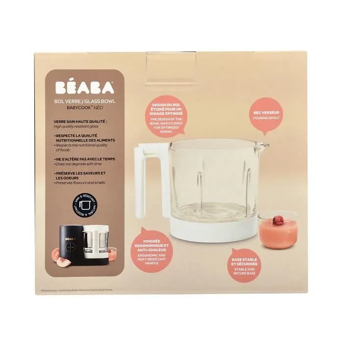 BEABA Bol en verre Babycook Neo, Blanc-2