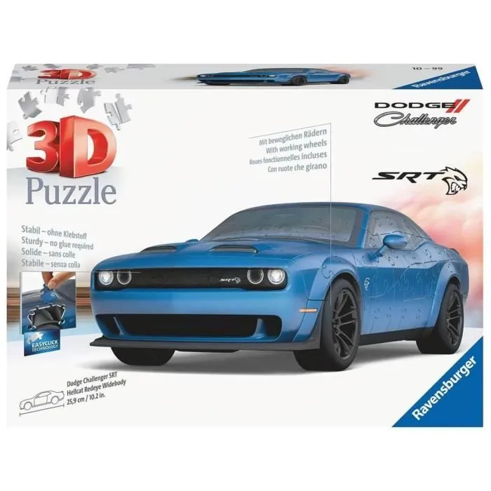 Puzzle 3D Véhicules - Dodge Challenger SRT Hellcat Redeye Widebody - 108 pièces numérotées - Ravensburger-3