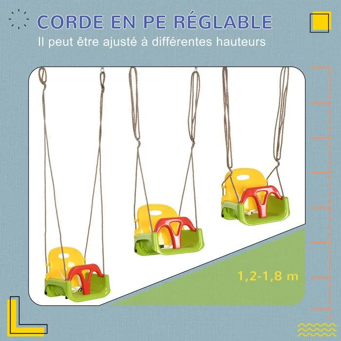 Outsunny - Balançoire pour Enfant - PP - 42x33x180cm - Vert-5