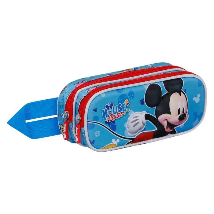 Trousse Double 3D - Disney Mickey Mouse House - Bleu - Taille Unique-2