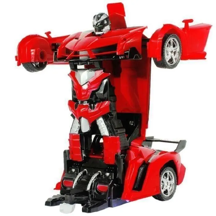 Voiture Robot Télécommandé 2 en 1 - F0B793 - Rouge - Pour Enfant-2