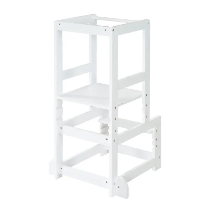 ROBA Tour d'Apprentissage - Escabeau Sûr pour Enfants - Idéal comme Aide de Cuisine - Supporte jusqu'à 80 kg - Blanc-0