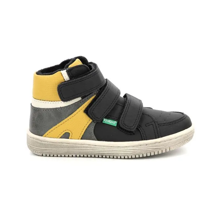 KICKERS Baskets hautes Lohan Bleu rouge-0