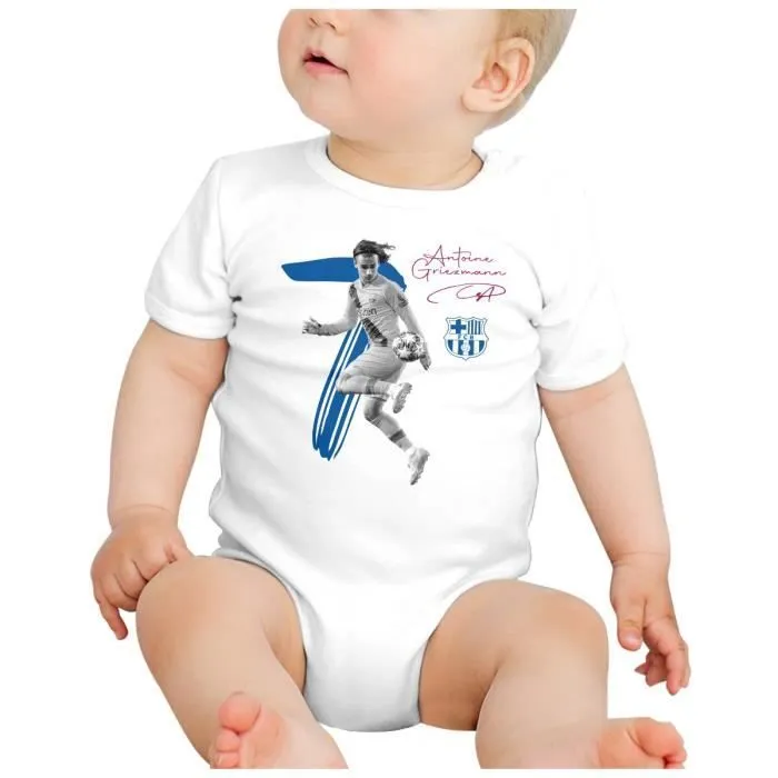Body Bébé Manche Courte Blanc Antoine Griezmann Vintage Footballeur Foot Star-1