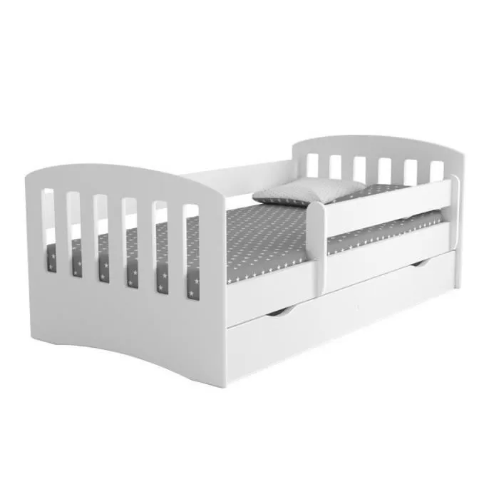 Lit - Kocot - Kids Classic - Blanc - 140x80 cm - Tiroir et matelas inclus-0