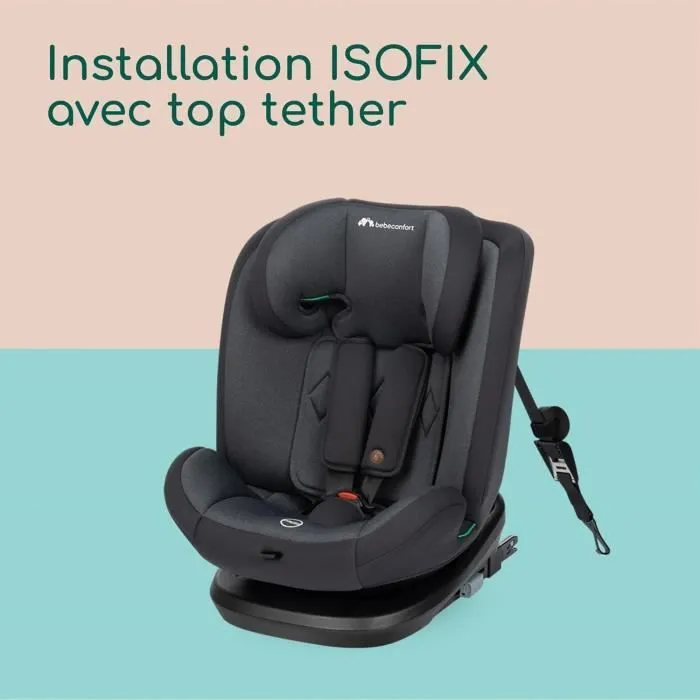 BEBECONFORT Siège auto EverFix i-Size évolutif, isofix, réhausseur, groupe 1/2/3, 15 mois à 10/12 ans, 76-150cm, 9-36kg Tinted Black-5