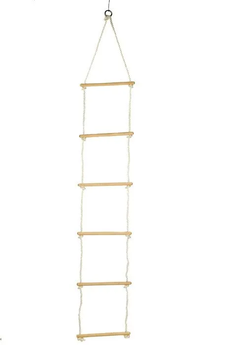 Echelle de corde 5 barreaux pour portique Legler - Marron - 180 x 40 cm-0