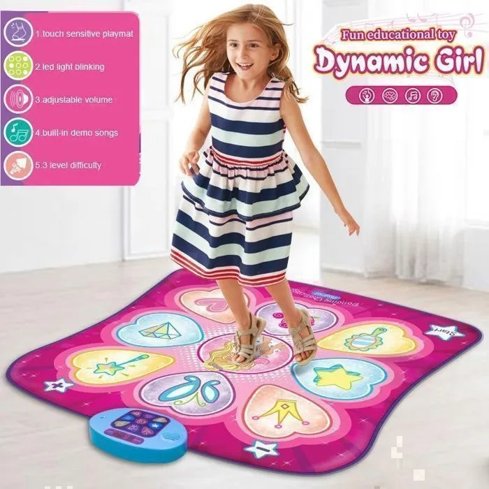 Tapis de Danse Musical pour Enfants de 3 à 14 Ans - KAKOO - Rose - Imperméable et Antidérapant avec 2 télécommandes-2