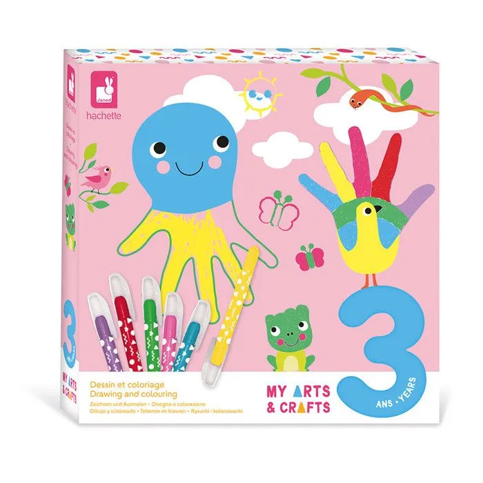 Dessin et Coloriage 3 ans - Activité Manuelle pour Enfant - Tableau,Dessin et Feutre - Coloriage Enfant -dès 3 ans-0