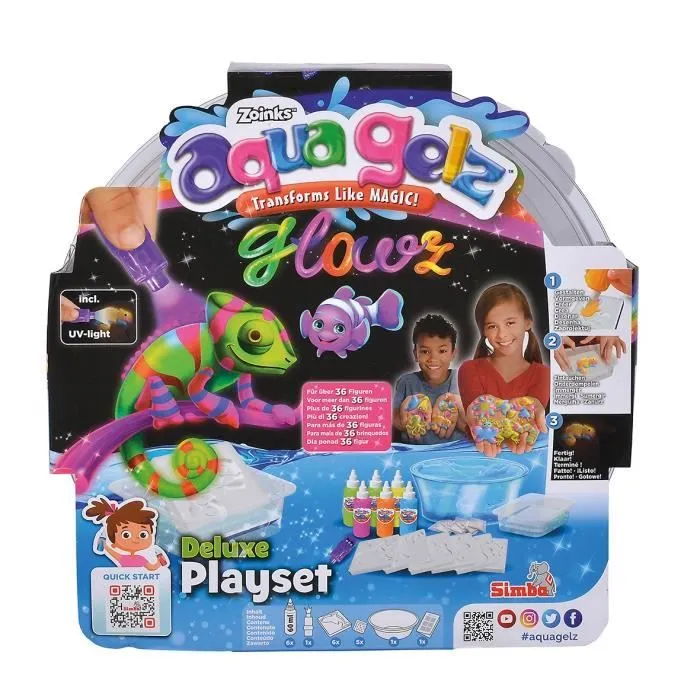Aqua Gelz - Set créations figurine 3D - Couleurs phosphorescente - A partir de 8 ans-0
