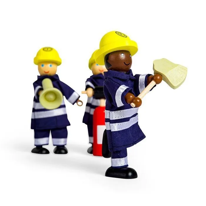 Coffret pompiers - TIDLO - 4 pompiers - Bleu, blanc et jaune - Mixte - 3 ans et plus-1