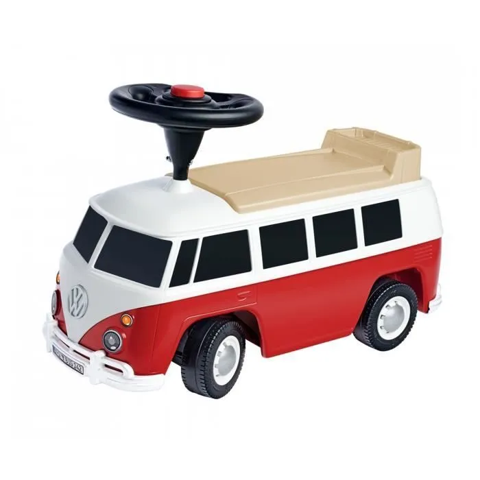 Smoby - Porteur Volkswagen Van Rouge - Coffre de rangement + Volant directionnel - 26L x 30l x 60H - Dés 18 mois-0