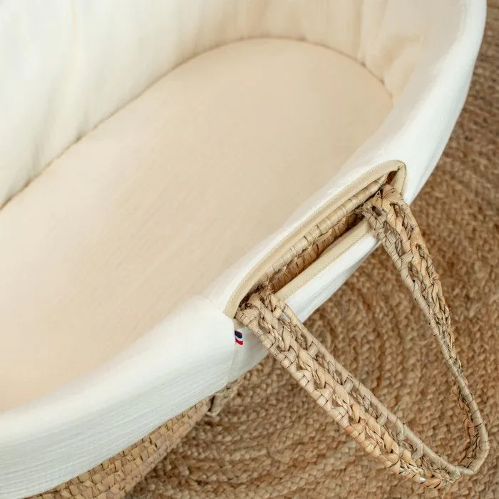 Couffin bébé avec Matelas Habillage et Drap Housse  Écru Taille Unique-3