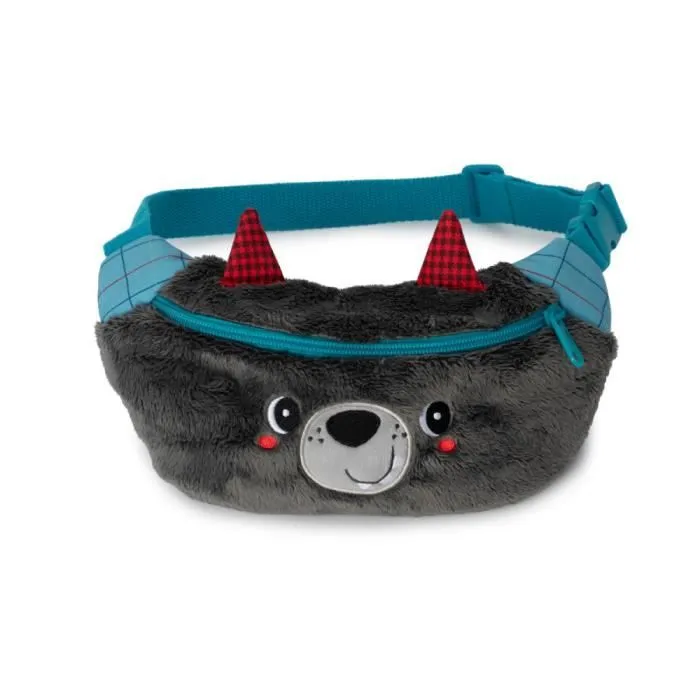 Sac banane - LILLIPUTIENS - Louis le loup - Vert - Enfant - Mixte-0