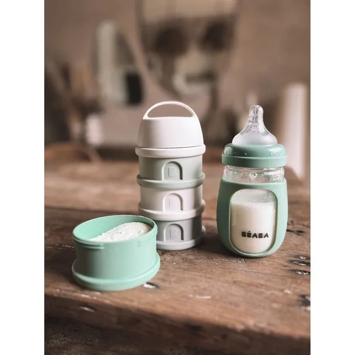 Biberon d'apprentissage en verre 2 en 1 - 210ml Vert sauge-5