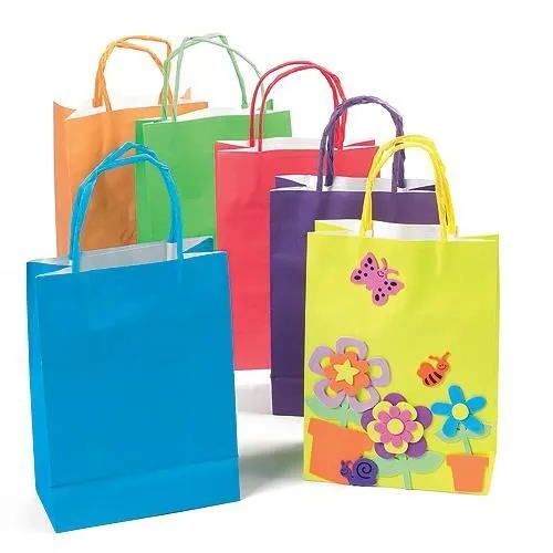 Lot de 6 Pochettes Cadeaux Colorées à décorer - Idéal pour les fêtes de Noël, la fête des mères et des pères ou la St valentin-1
