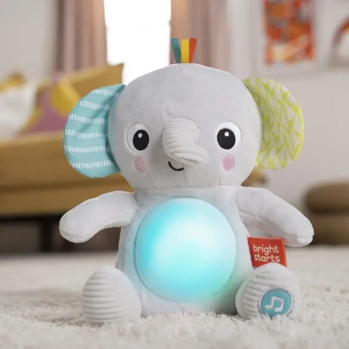 BRIGHT STARTS Jouet peluche éléphant Hug-a-Bye Baby, sons et lumières-5