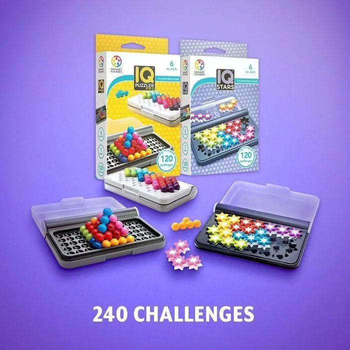 IQ Puzzler Pro + IQ Stars - Puzzle Enfant 6 Ans - Jeu De Societe Enfant 6 Ans - Jeux De Société Enfant - 240 défis - Jeux Voyage-2