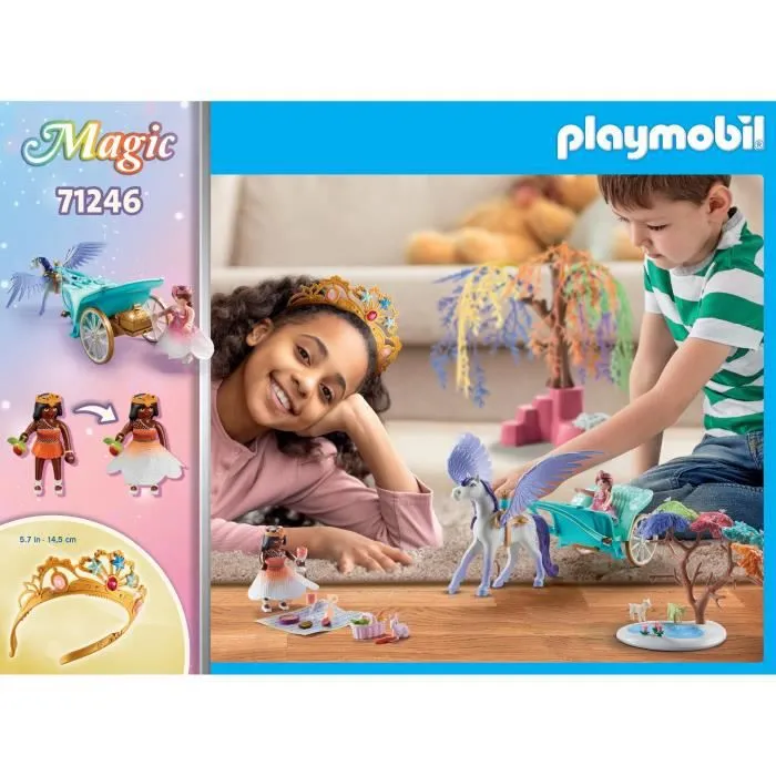 PLAYMOBIL - 71246 - Princesses - Calèche et cheval ailé - 101 pièces - Magic-1