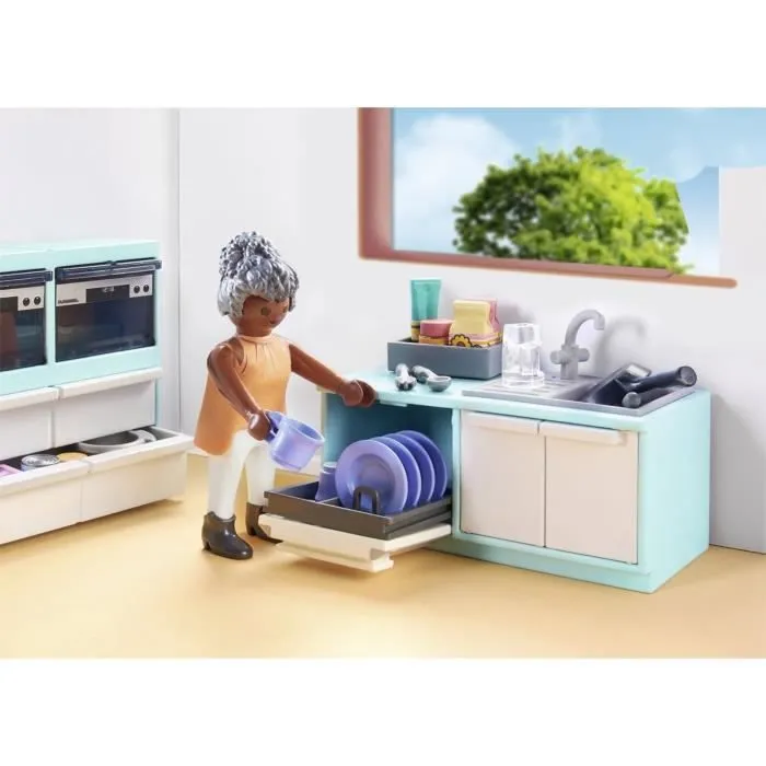 PLAYMOBIL 71608 Cuisine avec ilôt central, My life, Maison d'architecte, 105 pièces, Dès 4 ans-2