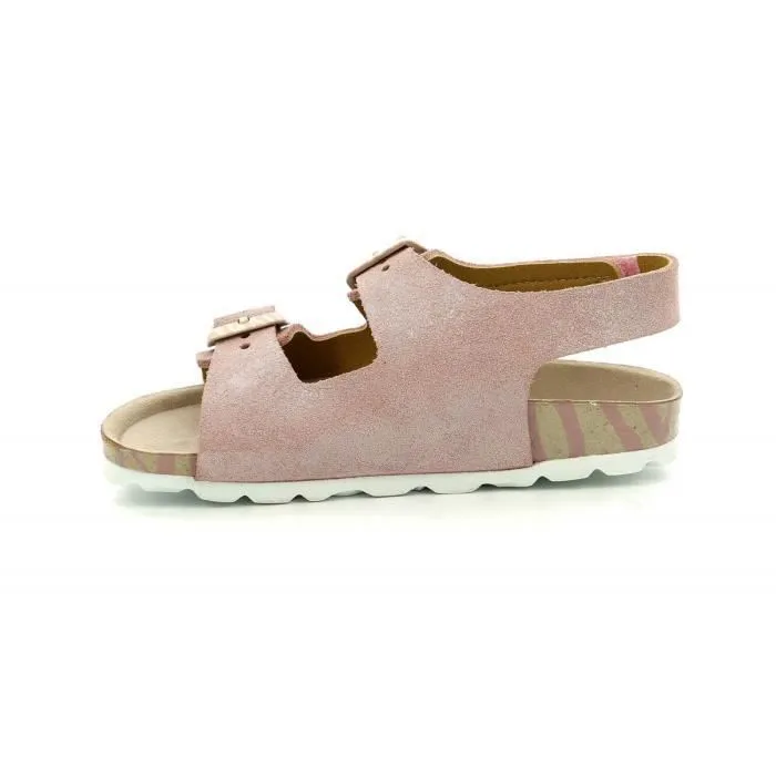Sandales - Kickers - Sunyva - Cuir - Rose - Fermeture à scratch-3