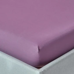 Drap-housse uni 90 x 190 cm 100% coton égyptien 200 fils coloris raisin-0