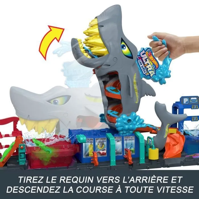 Hot Wheels City-Station de Lavage Requin-Coffret voiture Color Reveal HTN82-4