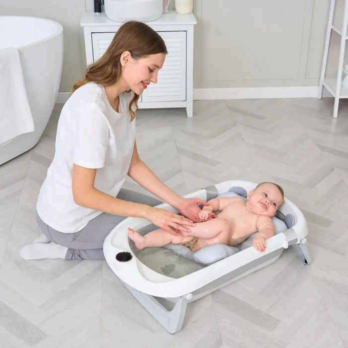 Baignoire Bébé Pliable avec Coussin de Bain et Thermomètre Intégré - SUPERBE BEBE-5