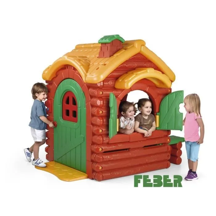 Maison de jeux - FEBER - Le Refuge de Montagne - Plastique Anti-UV - Avec tablette et bancs-2