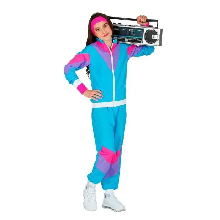 Déguisement survêtement bleu années 80 enfant - WIDMANN - 8 ans - Carnaval-1