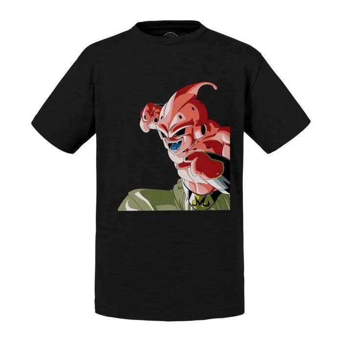 T-shirt Enfant Noir Dragon Ball Manga Buu Boo Anime Japon 90's-0