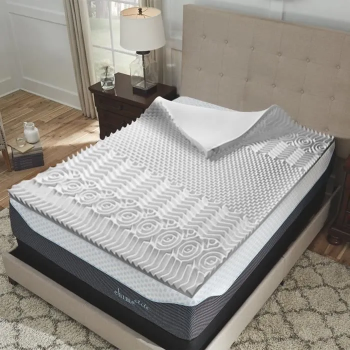 Surmatelas - Sampur - Oxford - 90x200 cm - Mémoire de Forme - Mi-ferme - 4 cm d'Épaisseur-0