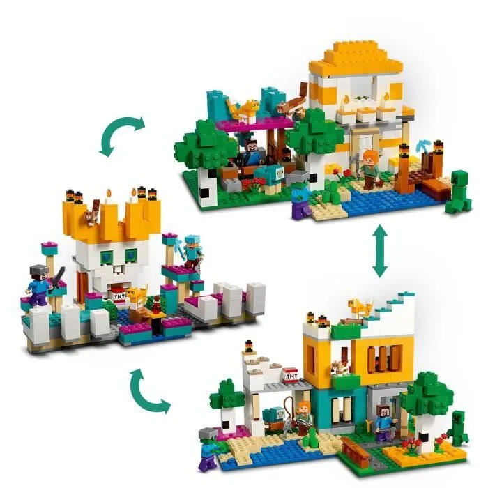 LEGO® Minecraft 21249 La Boîte de Construction 4.0, Jouets 2-en-1 avec Figurines Steve, Creeper et Zombie-2