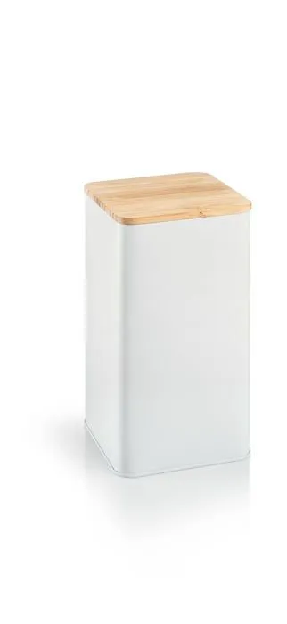 Tescoma - 900840 - Boite de rangement en metal avec couvercle en bambou 10 x 10 x 18,5 cm-0