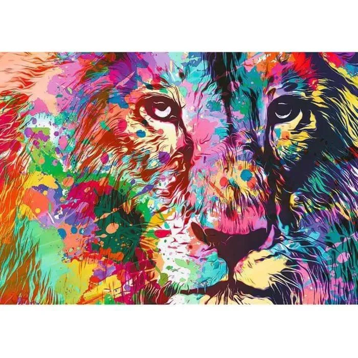 Puzzle 1000 pièces - TREFL - Lion Coloré - Animaux - Adulte - Coloris Unique-0