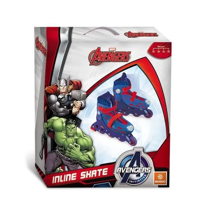 Rollers en ligne - Marvel - Avengers - Taille M (33-36) - Bleu et rouge - Mixte-1