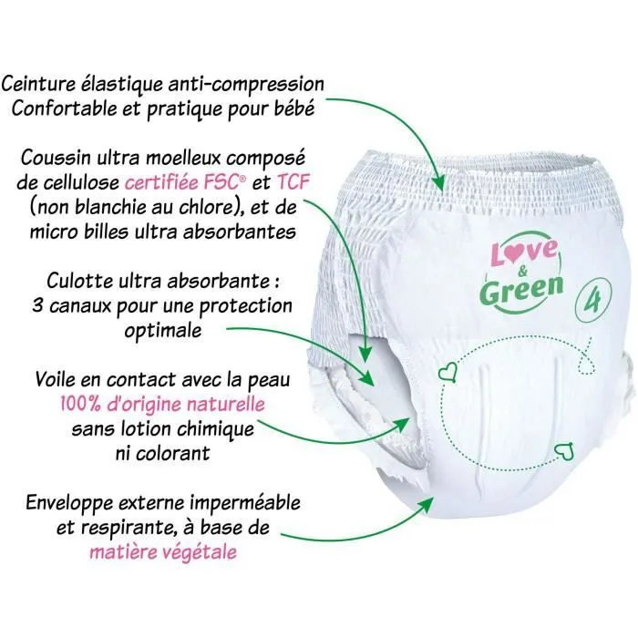 Love & Green Culottes d'apprentissage T4 x20 (4-14 kg)-0