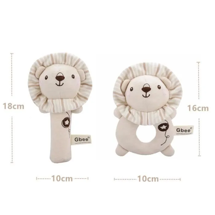 2 pièces Bébé Jouet Hochet, Hochet bébé en coton bio, Hochet Jouets avec cloche, Jouet Éducatif Cadeau pour Bébé Nouveau-né, 3 Mois-2