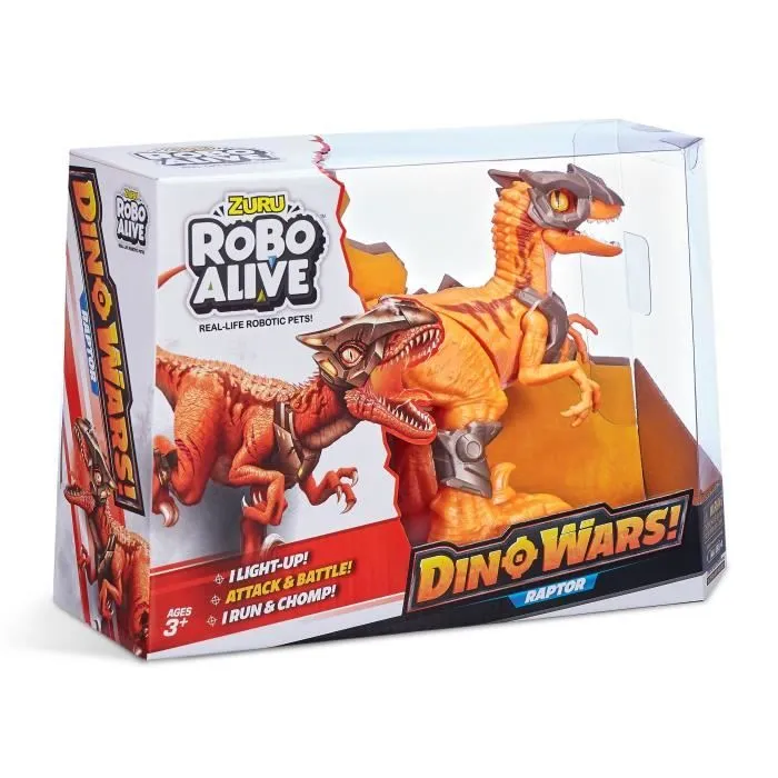 Jouet robotique - ZURU - Robo Alive Dino Wars Raptor - Armure, lumière et technologie avancée-2