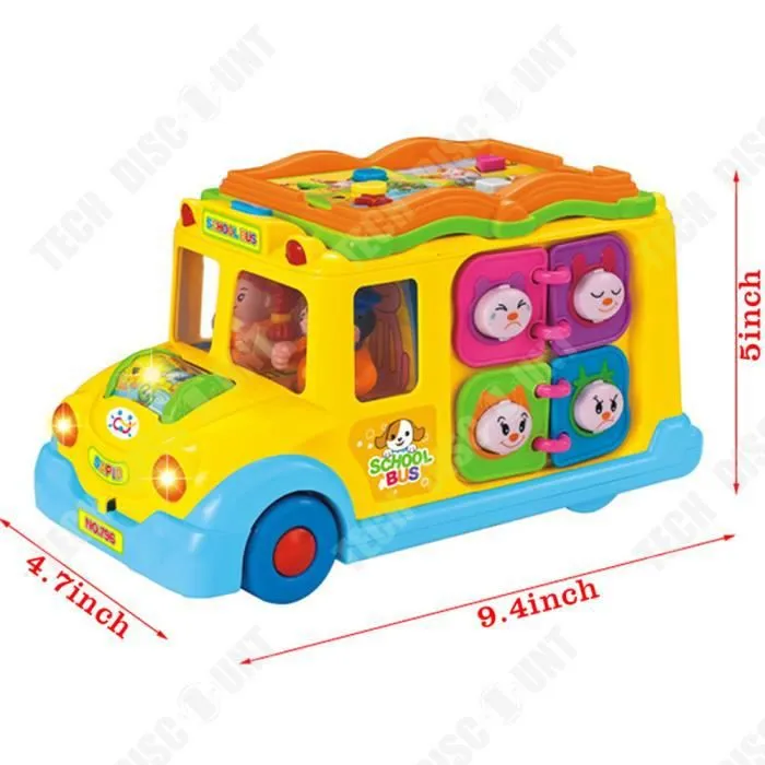 TD® Jouet d'autobus scolaire de musique électrique Version anglaise multifonctionnelle jouet de danse interactif éducatif pour enfan-1