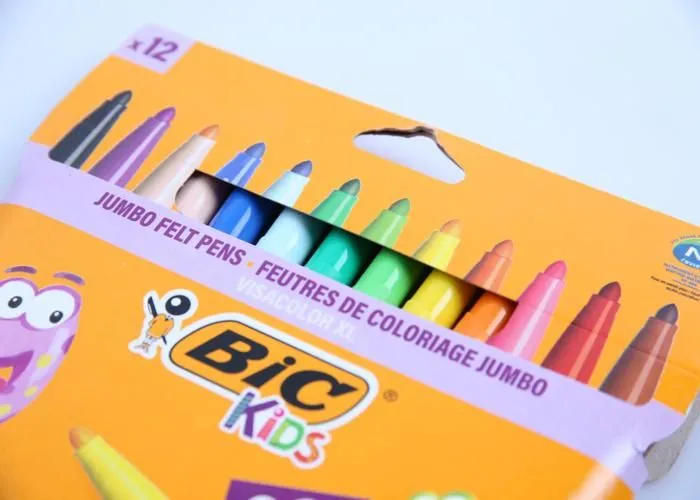 Feutre - BIC KIDS - 594 - Pochette de 12 - Pointe extra large - Couleurs assorties-1