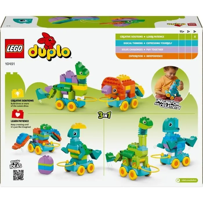LEGO DUPLO Ma Ville 10451 Dinosaures sur Roues 3-en-1 - Jeu d'éveil dès 3 ans-3