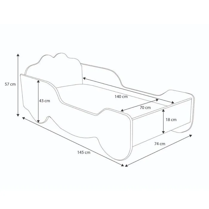 Lit enfant - 1001Jouets - Caleche princesse - 140x70 cm - Matelas inclus - Avec tiroirs-2