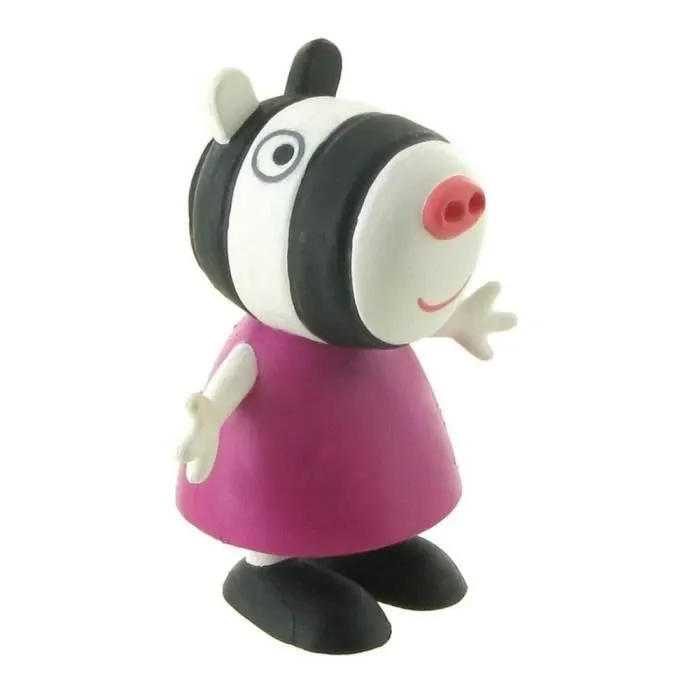 Figurine de collection Comansi Peppa Pig, Zèbre Zoe 7cm (2013)-0