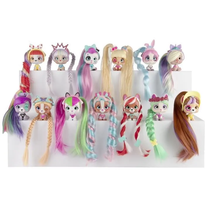 VIP Pets Mini Fans - IMC TOYS - 12 modèles + 1 rare à collectionner - cheveux EXTRA longs - 6 surprises incluses-2