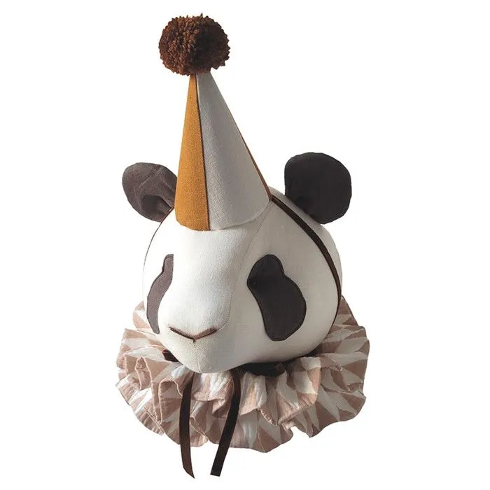 Trophée mural enfant en lin Panda Milo-0