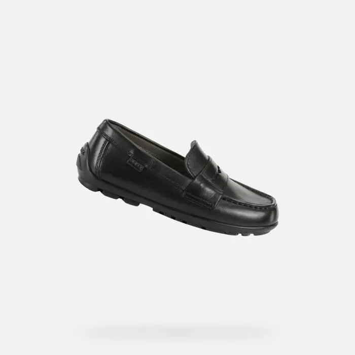 Derbies Garçon - Geox J NEW FAST - Cuir Noir - Confortables et Respirants-0