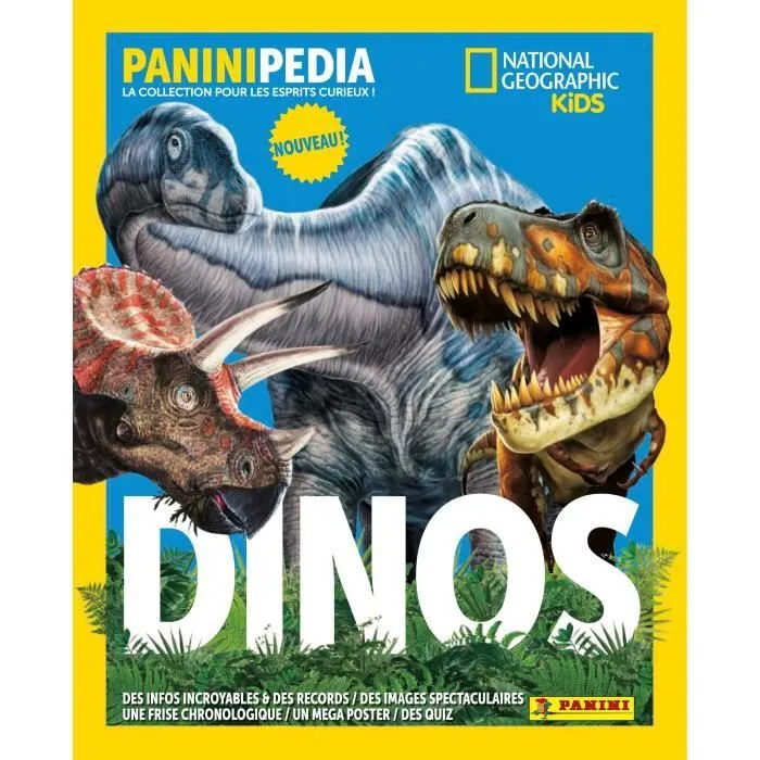 Album pour cartes à collectionner - PANINI - DINOS NATIONAL GEOGRAPHIC KIDS - PANINIPEDIA-1